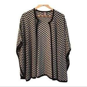 Chico’s women’s checkered S/M black white shrug